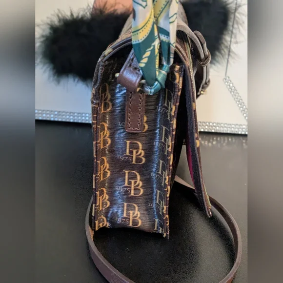 Dooney & Bourke Grace Signature DB Brown Crossbody Bag - Picture 8 of 17